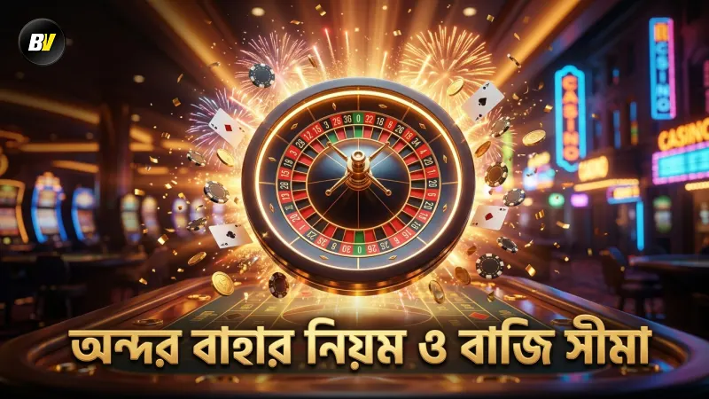 অন্দর বাহার খেলার নিয়ম ও বাজির সীমাগুলো স্পষ্টভাবে দেখানো হয়েছে
